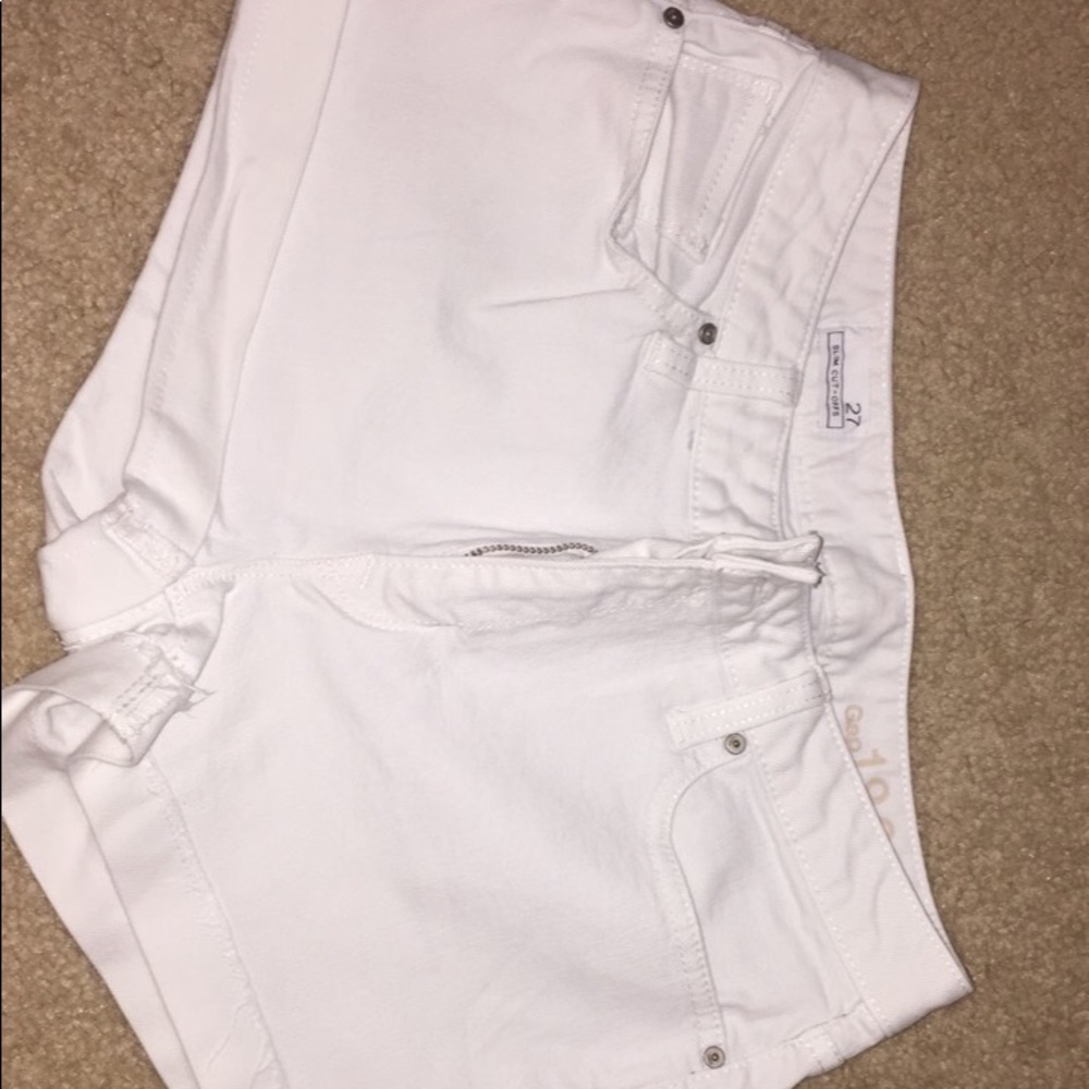 White denim shorts